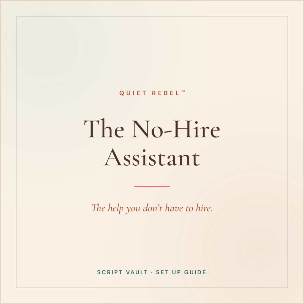 The No-Hire Assistant, script vault and set up guide